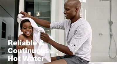 child bathing, Bosch tankless gas water heater
